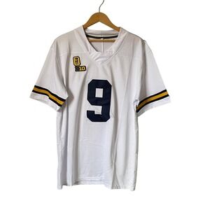 Mens White J.J. McCarthy Number 9 Football Jersey XL Big Ten Limited Edition